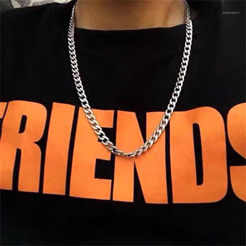 

Simple Trend Street Punk Double Ring Titanium Steel Pendant Male Hip-Hop Personality Net Red Necklace Chains