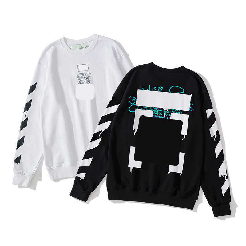

Offs Brand Sweatshirts Men's Hoodies Ow Wilard Gradient Dissolved Water Drop Arrow Back Printing x Black White Pullover for Women Sweatshirt Ufek