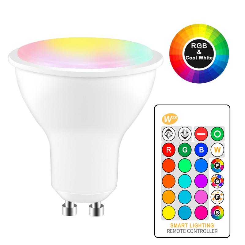 

LED Lamp Bulb RGB 8W RGBW RGBWW GU10 Spots Light 220V 110V Bombillas 16 Colors With Remote Control Bulbs