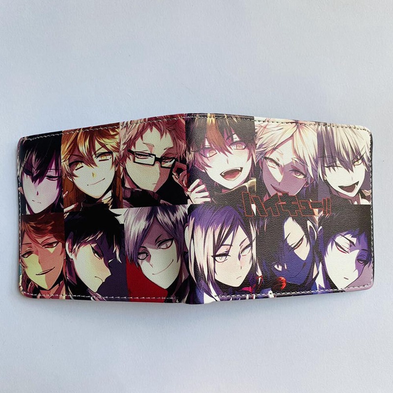 

10PCS Japanese Anime PURSE Volleyball Boy Cartoon Print Short Wallet Cute Character Pattern Coin Fashion Monep Clip