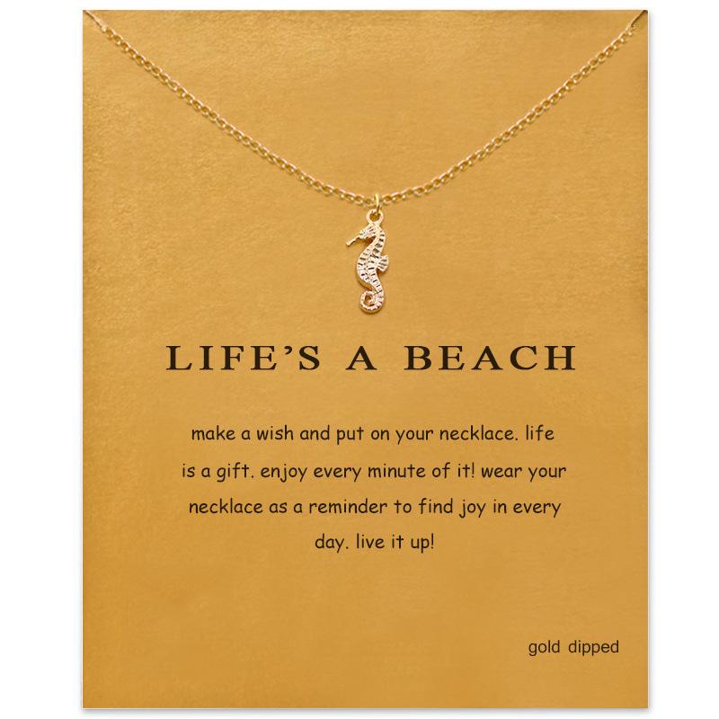 Pendant Necklaces Sexy Hippocampus Necklace For Women Minimalist Chain Friendship Choker Valentine&#039;s Day Gift Card-image-704576212