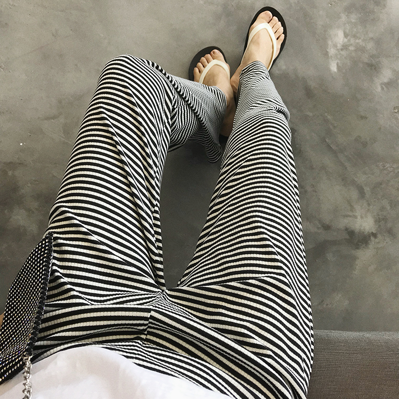 

2021 Women Will See Waistline Stretch Female Outwear Leg Stright Pants Design D8ir, Black