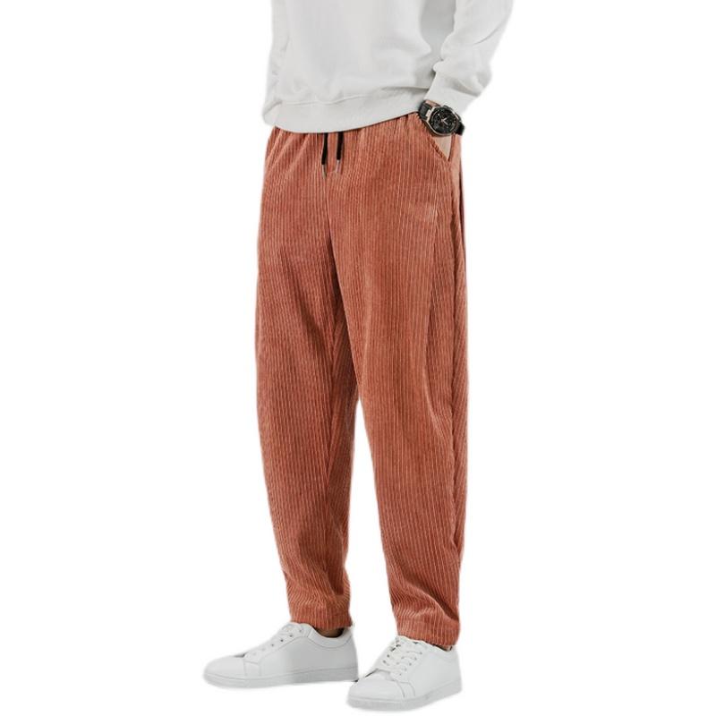 

Men's Pants Straight Motorcycle Jeans Male Harajuku Corduroy Loose Street Casual Simple Fashion Skateboard 5XL, Orange