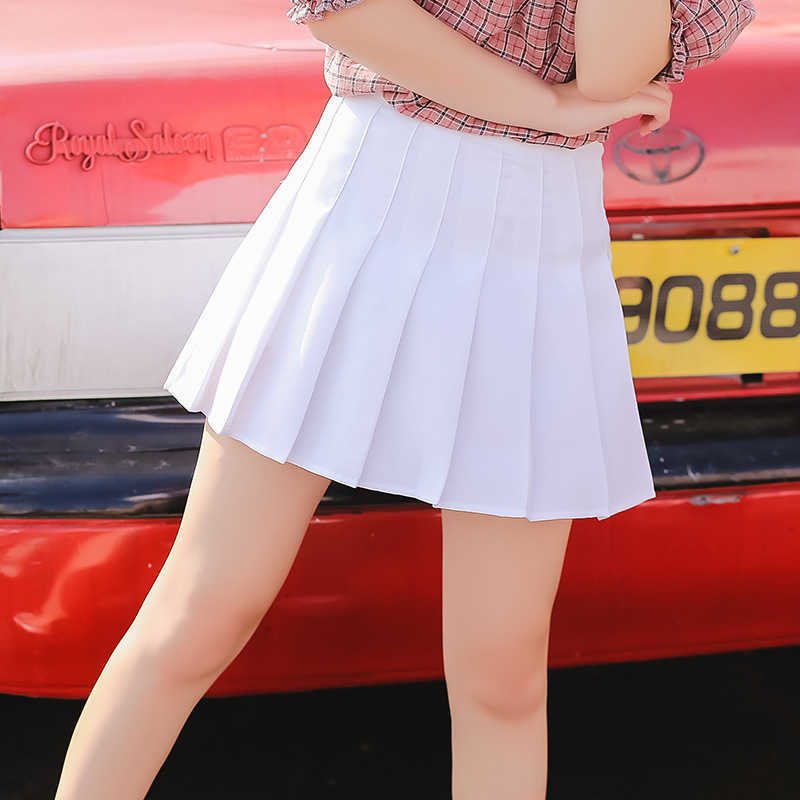 

XS-3XL Women Skirt Preppy Style High Waist Chic Summer Student Pleated Skirts Harajuku Cute Sweet Girls Dance Skirt W04 210526, Red