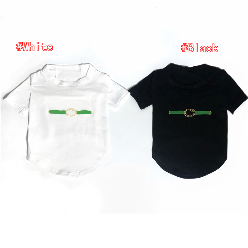 

White Black Cotton Dog T Shirts Letter Stripe Designer Puppy Tee Breathable Soft Summer Pet Clothes, As pic