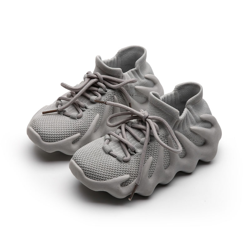 

Summer Coconut Flying Knitted Children's Shoes Girls Sneakers Kids Casual Sneakers Soft and Breathable Running, Gray