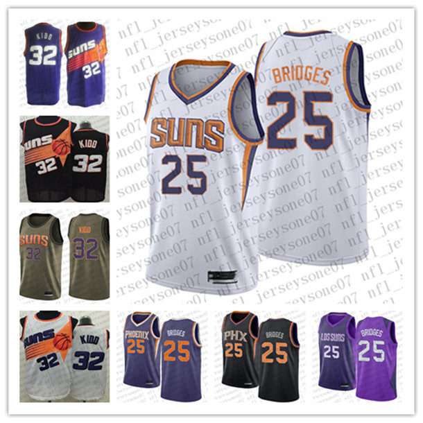 

2021 custom men youth women Sunss 25 Mikal Bridges 32 Jason Kidd black purple white Throwback Basketball jersey