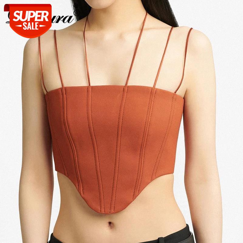 

Dulzura Patchwork Lace Up Women Strap Corset Top Bustier Crop Halter Zipper Bodycon Sexy Party Club 2020 Autumn Winter Christmas #g07o, White