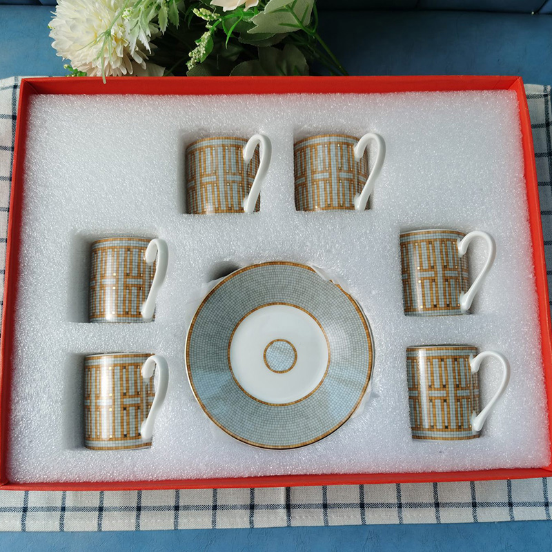

New Arrivals Luxury Bone China Products Home Tea Cup Six-piece Suit Mug Meal Porcelain Creative High-end Gifts, See details below