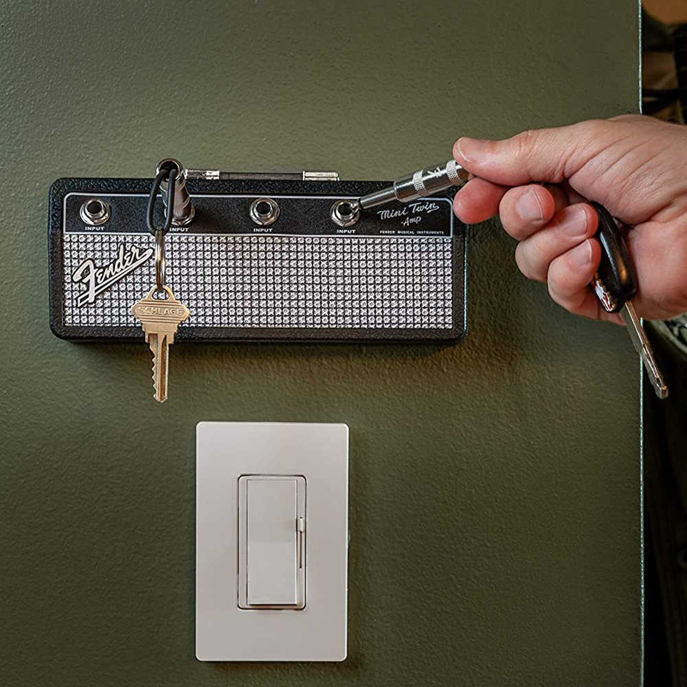 

Guitar Keychain Holder Key Storage for Fender Jack II Rack 2.0 Electric Key Rack Vintage Amplifier Key Ring Drop 210609