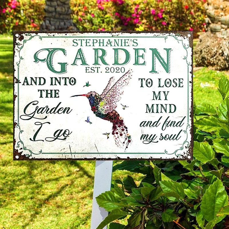 

Garden Decorations 20x30cm Personalized Floral Art Find My Souls Custom Classic Metal Sign For Home Or Yard Party Decoration