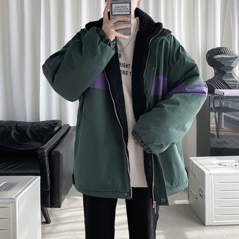 

2021 New Winter Thick Lamb Fur Jacket Men' Warm Fashion Casual Retro Lapel Men Loose Korean Short Jackets Coat Mens Clothes -2xl 4op4, Black