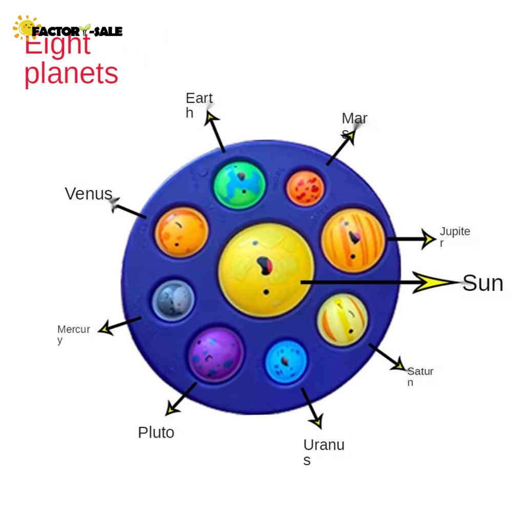 

DHL 3-7 days delivery ! finger bubbles anti stress relief toy Fidget Toys Push Bubble Press planet decompress eight planets kneading children ball funny FY14