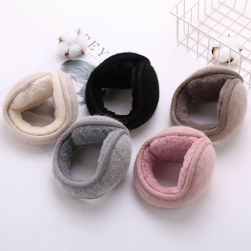 

Ear Muffs Q 2021 Fashion Unisex Solid Winter Earmuffs Soft Thicken Plush Cover Protector Muff Wrap Band Warm Earflap For Men Women, Black