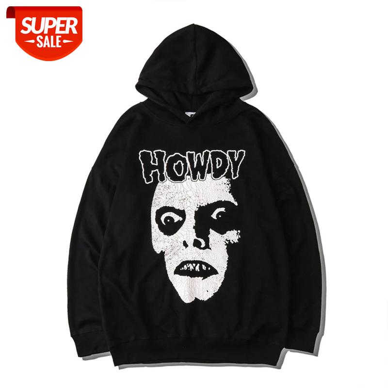 

SEVEYFAN Men's Fashion Sweatshirts Black Skull Printed Hoodies Hip Hop Sportwear Pullover for Couples #cx2U
