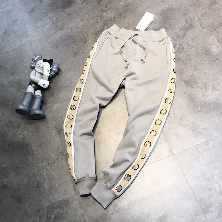 

reflective webbing casual pants women's 2021 autumn and winter new large loose couple medium waist Sweatpants, Khaki