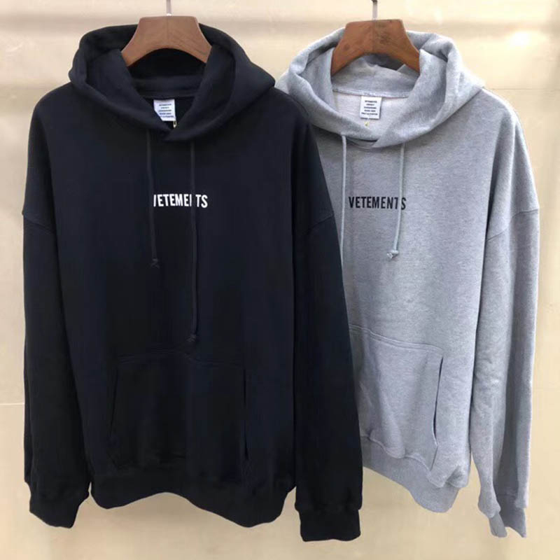 

2021 New Latest Sweatshirts Men Women Big Tag Hip Hop Casual Cotton Hoodie Embroidery Black Gray Vetements Pullover Mg0i
