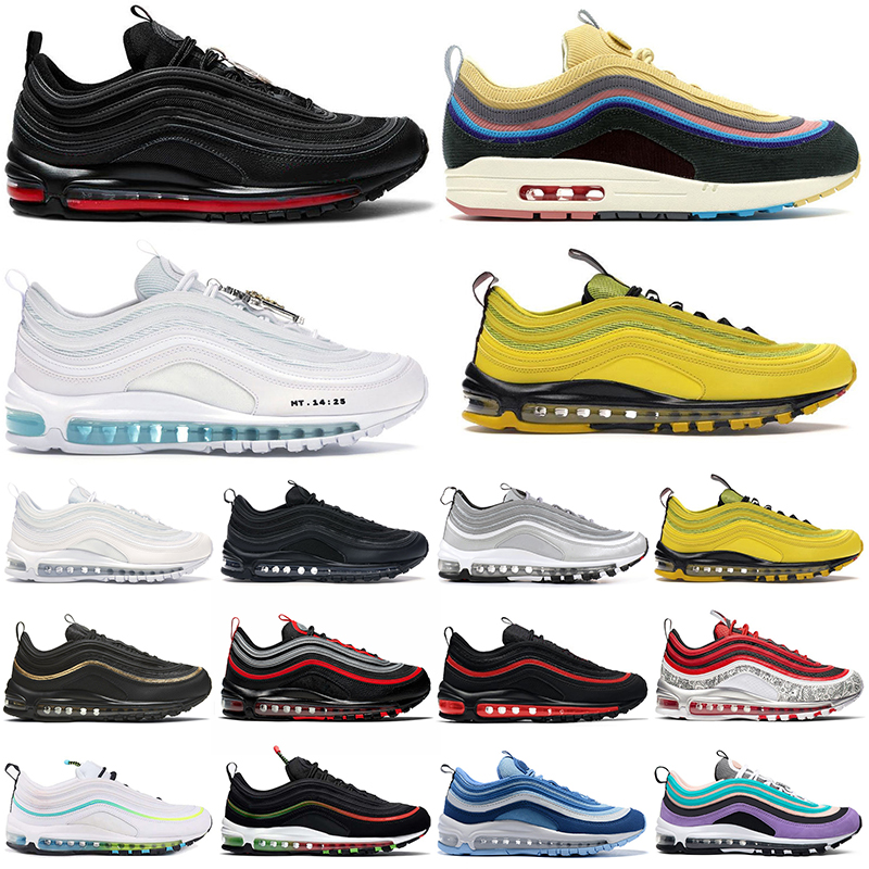 

air max 97 running shoes airmax 97s men women Sean Wotherspoon Jesus Halloween Bred Jayson Tatum Gradient Fade mens womens athletic sports t, White;red