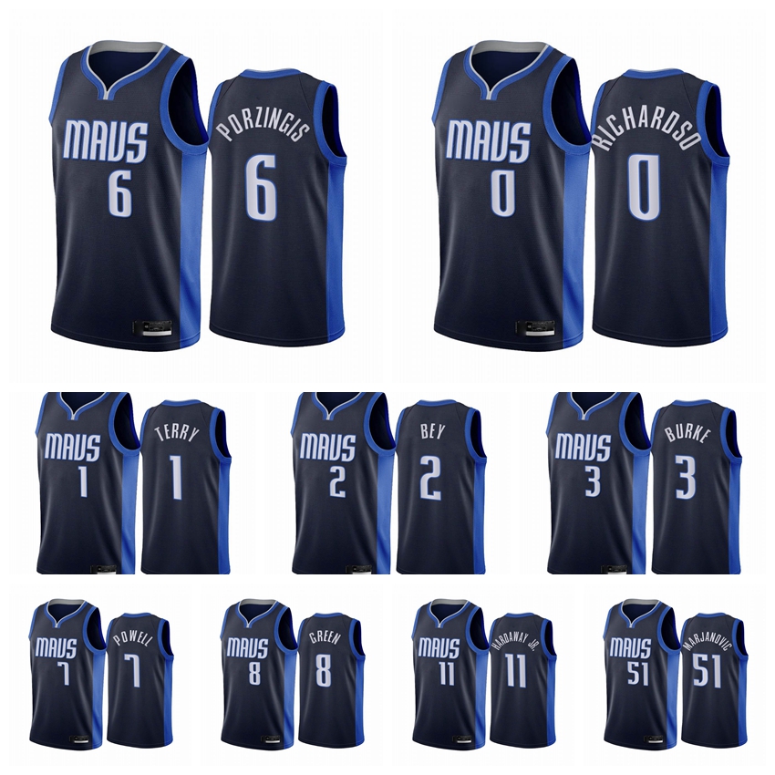 

2020-21 Dallas Mavericks Men Luka Kristaps Porzingis Doncic Earned Edition Navy Swingman Basketball Jersey 02, Black;red