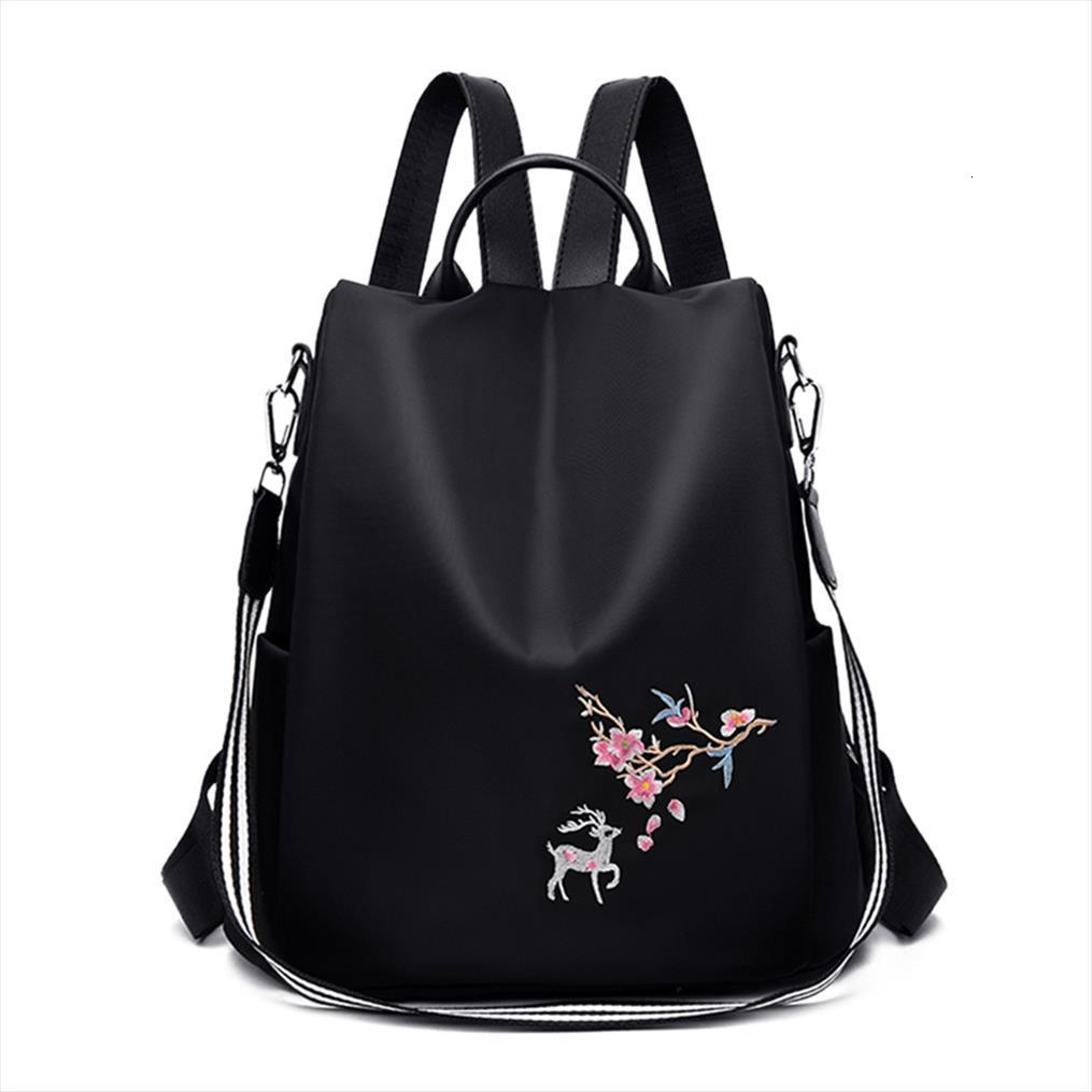 

women black oxford multi function backpack female casual school shoulder bag girls vintage travel anti theft knapsack