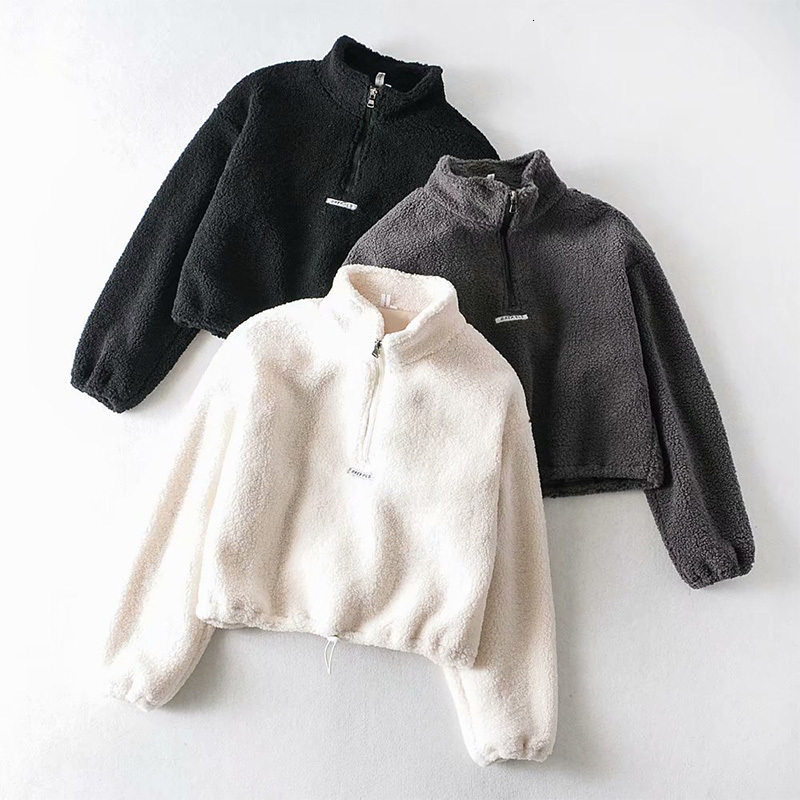 

2021 New Autumn Winter Women's Crop Top Casual Streetwear Sweatshirts Cropped Hoodie Oversized Hoodies 9v1b, Beige