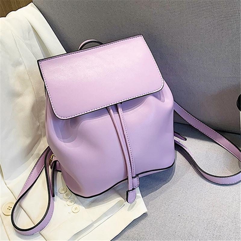 

Fashion Women Backpack High Quality Pu Leather Leisure Travel Backpacks Female School Shoulder Bag Ladies Drawstring Backpack, Beige