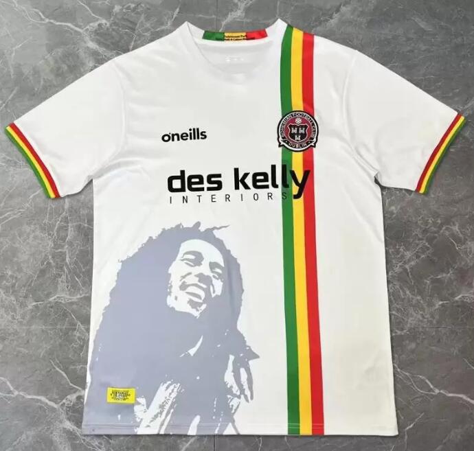 

Bohemian FC 2021 2022 Bob Marley Away Soccer Jersey White 21 22 Bohemians Bohs Special Football Shirt DOHERTY TWARDEK DEVOY ALI COOTE LIAM BURT FEELY TALBOT