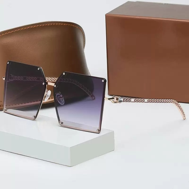 

2022 luxur top quality classic square sunglasses designer brand fashion womens sun glasses eyewear metal glass lenses with box 2069