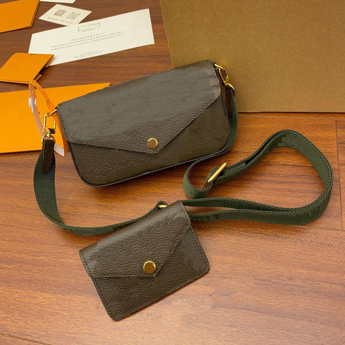 

2 in 1 FELICIE STRAP & GO Crossbody Bag Floral Pattern Fashion Leather Women Messenger Handbags, Brown