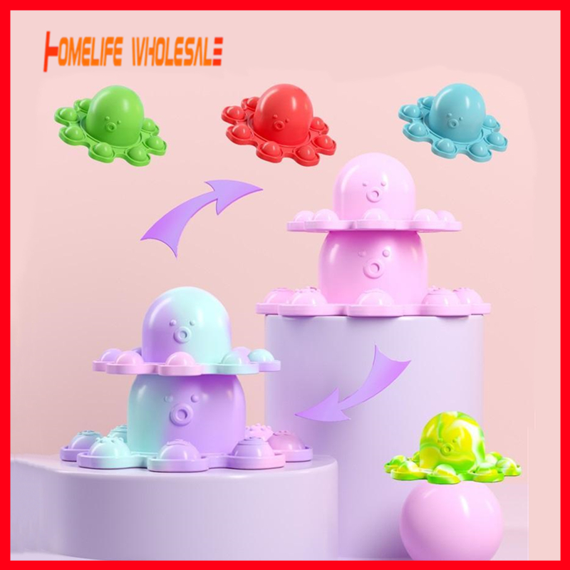 

Rainbow Overturned Octopus Party Original Funny Fidget Toys Expression it Flip Doll Silicone Decompression Pendant Keychain For Children Relieve wholesale