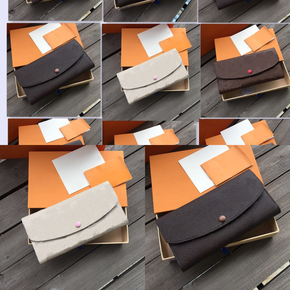 

Luxury Designers Card Wallet Carry Fashion Bags unisexLeather Purse Long Business Wallets P1113-29, Old flower