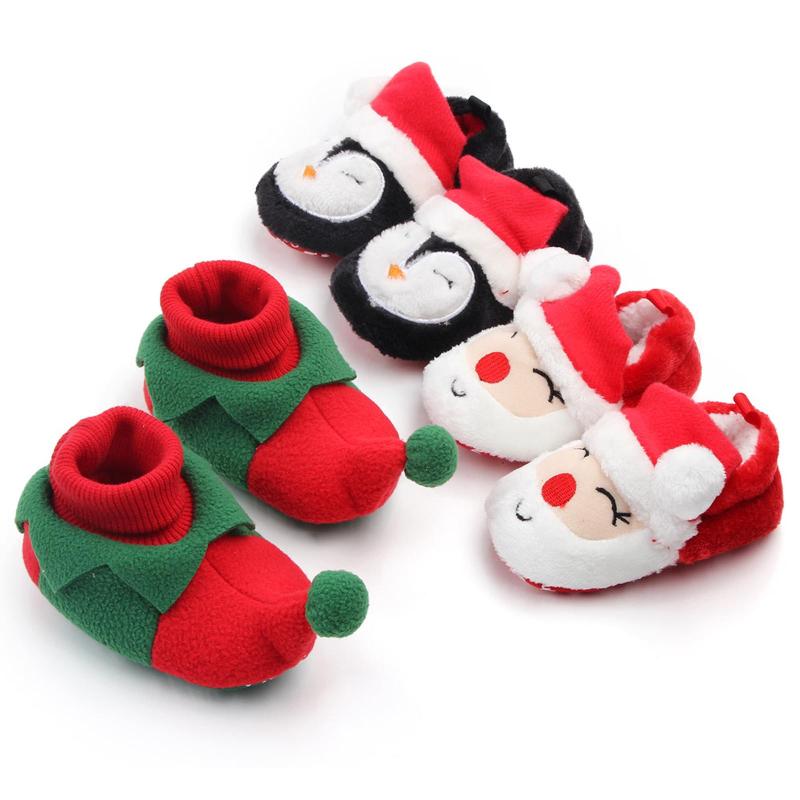 

First Walkers Christmas Warm Shoes Kids Toddler Winter Baby Boys Girls Cosplay Cute Cartoon Animal Prewalker For
