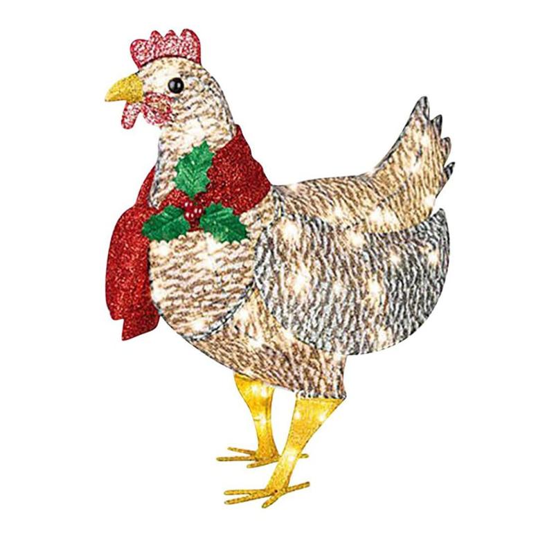 

Party Decoration Garden Light Chicken With Scarf Mini Christmas Decorations Ground Lawn Outdoor