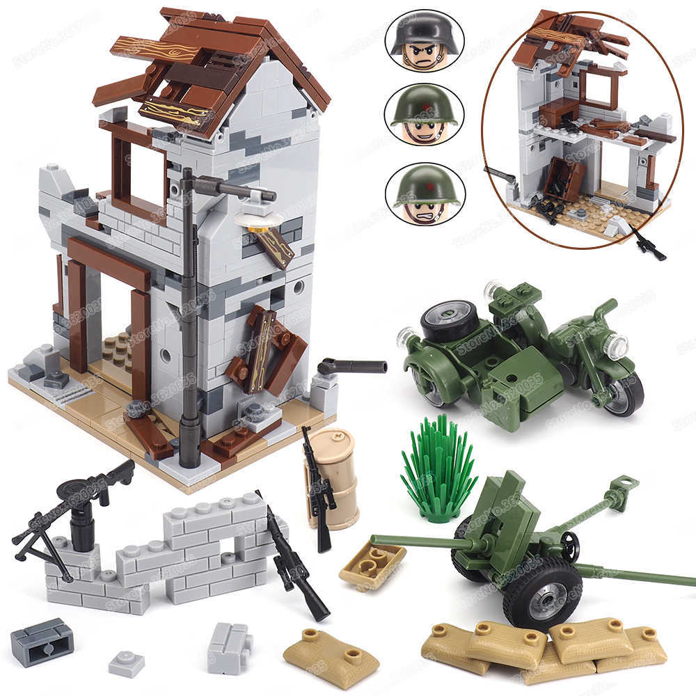 

Military Battle Of Stalingrad Building Block German Soviet Army WW2 Figures Search Weapons Artillery Duel Model Child Gifts Toys Y0916