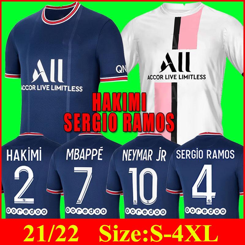 

Men' T-Shirts 2021 2022 HAKIMI SERGIO RAMOS Soccer Top Quality Home Away Shirt DI MARIA MBAPPE Maillot De Jersey -4XL