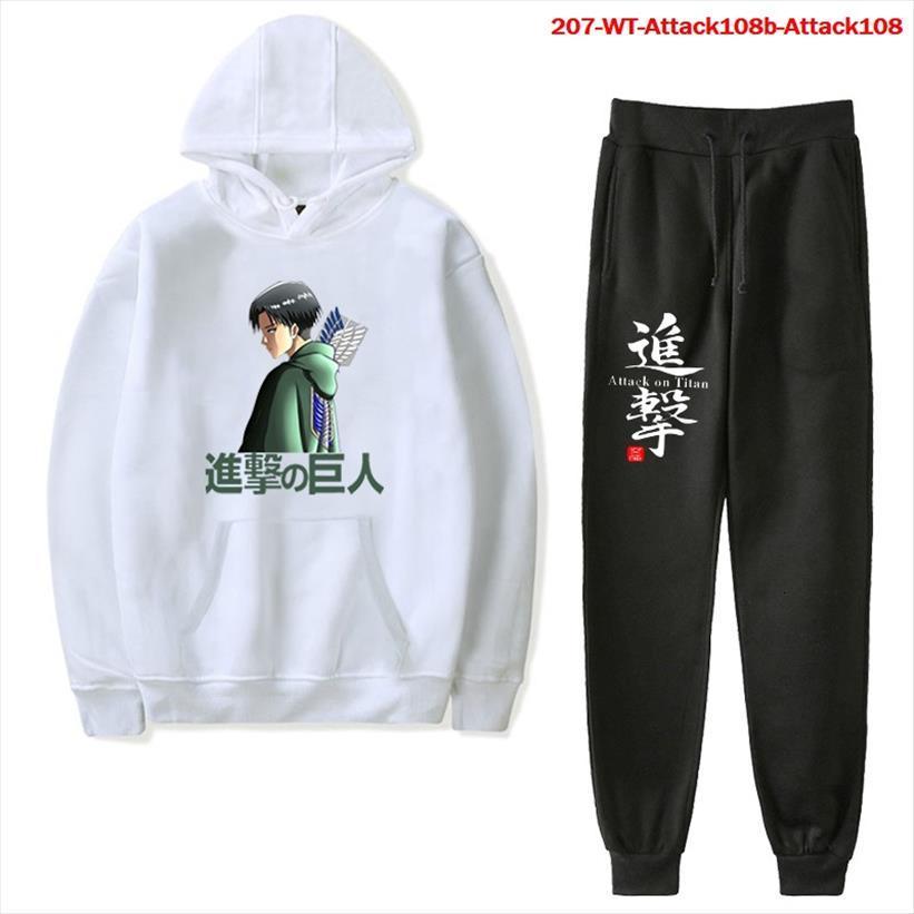 

hoodie pants attack on titan mens tracksuit anime winter hoodies and casual oversize streetwear suit women, Gray