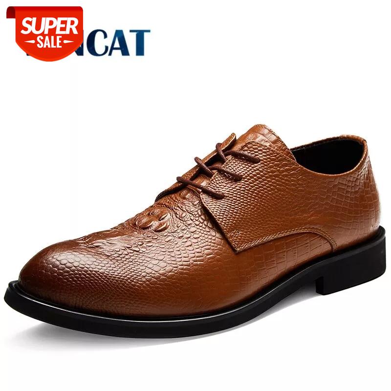 

2019 New Crocodile Leather Men Casual Shoes Breathable Oxford Shoes Business Men Dress shoes Flats Big Size 38-48 #S65n