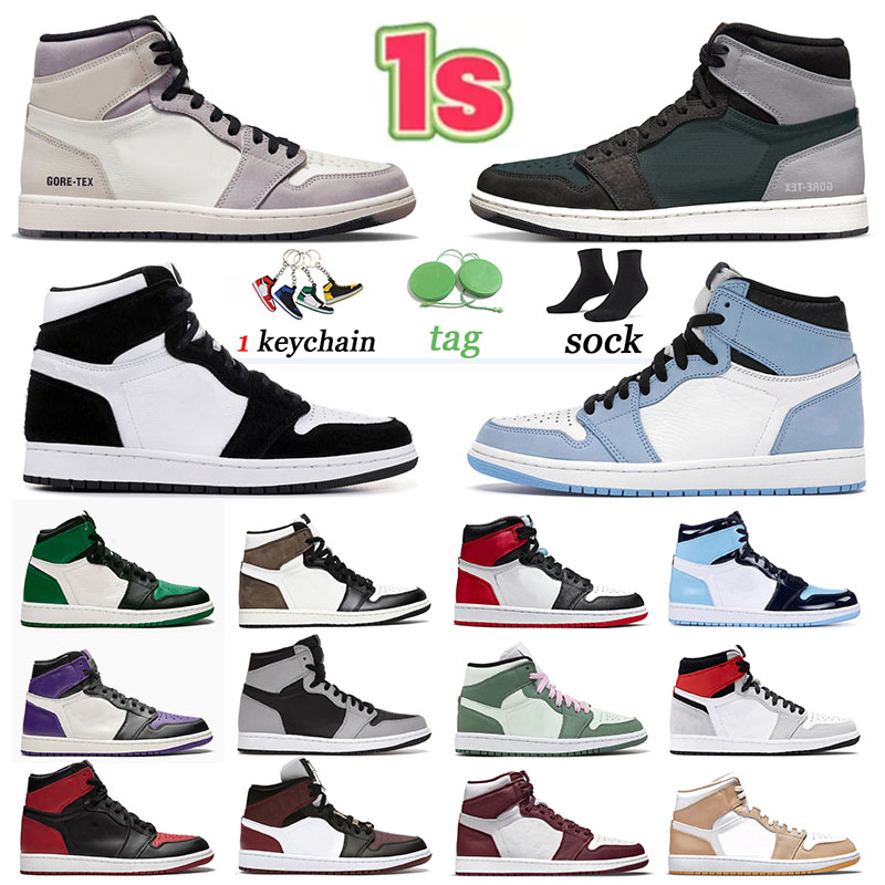 

High quality Jumpman 1 Basketball Shoes OG High 1S Running University Blue Trainers Element Black Particle Grey Mens Womens Sports Sneakers Light Bone Newstalgia, A2 36-46 shadow 2