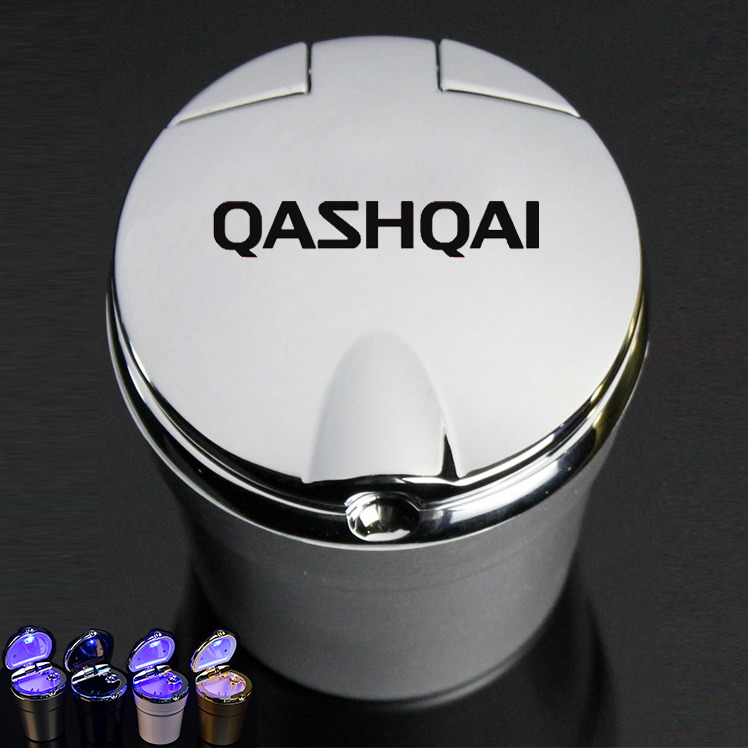 

Car Ashtray With LED Blue Light Car Ashtray Cigarette Smoke Holder For Nissan Qashqai J10 J11 2020 Car Accessories C0223