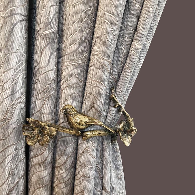 

Curtain & Drapes Light Luxury Stripe Jacquard Nordic Modern Thickened Chenille Fabric Shading Curtains For Living Room Bedroom Custom#4