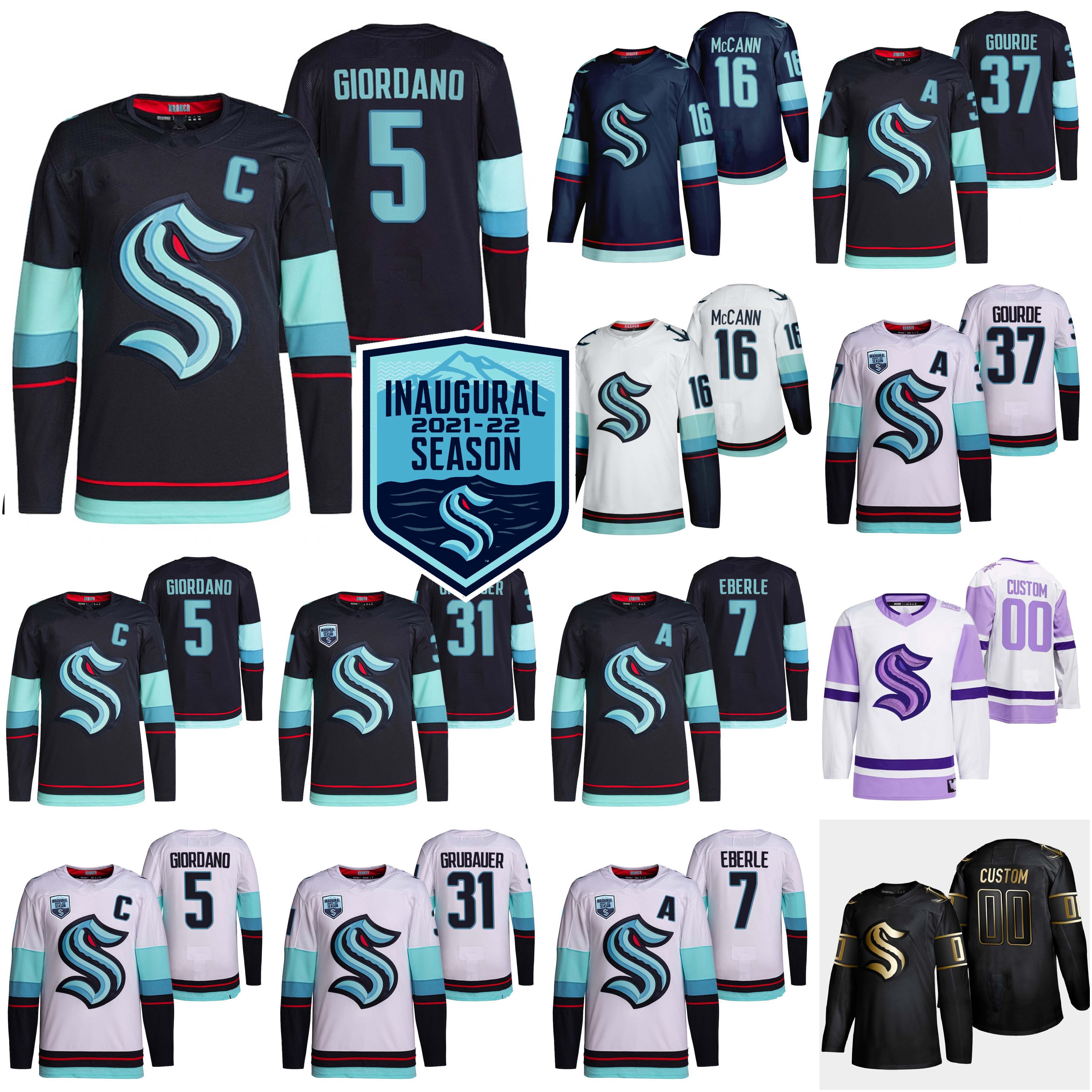 

Seattle Kraken Hockey Jersey John Quenneville Jersey Will Borgen Cale Fleury Joey Daccord Ryker Evans Colin Blackwell Jeremy Lauzon Connor Carrick Custom Stitched, Men black golden edition