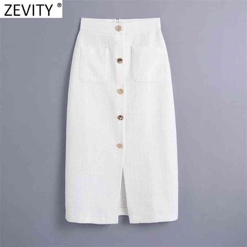 

Zevity Women Vintage Pocket Patch Breasted Tweed Woolen Split Slim Skirt Faldas Mujer Ladies Back Zipper Chic Vestido QUN789 210708, Bb qun789r
