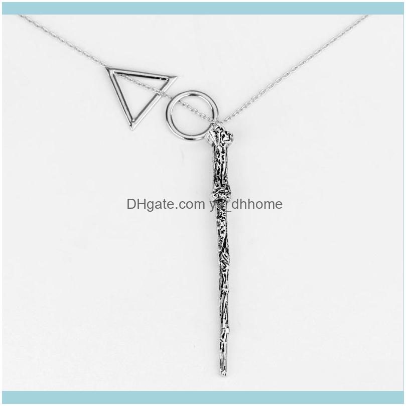 

& Pendants Jewelrymoive Deathly Hallows Wand Pendant Necklace Magic Antique Colour Alloy Jewelry For Men Women Cosplay Prop Gift Necklaces D
