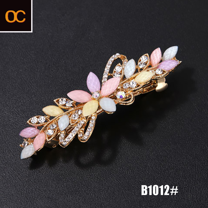

Old Cobbler B1012# Female Hairpin Pins Headdress Metal Clip Inlaid crystal Three Teeth Card issuance Back head Gripper Dish up Duckbill clips