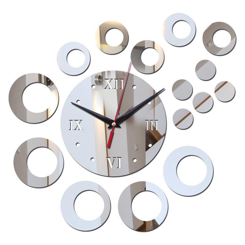 

hot sale limited acrylic mirror 3d diy wall clock clocks modern still life design quartz watches living room wall sticker