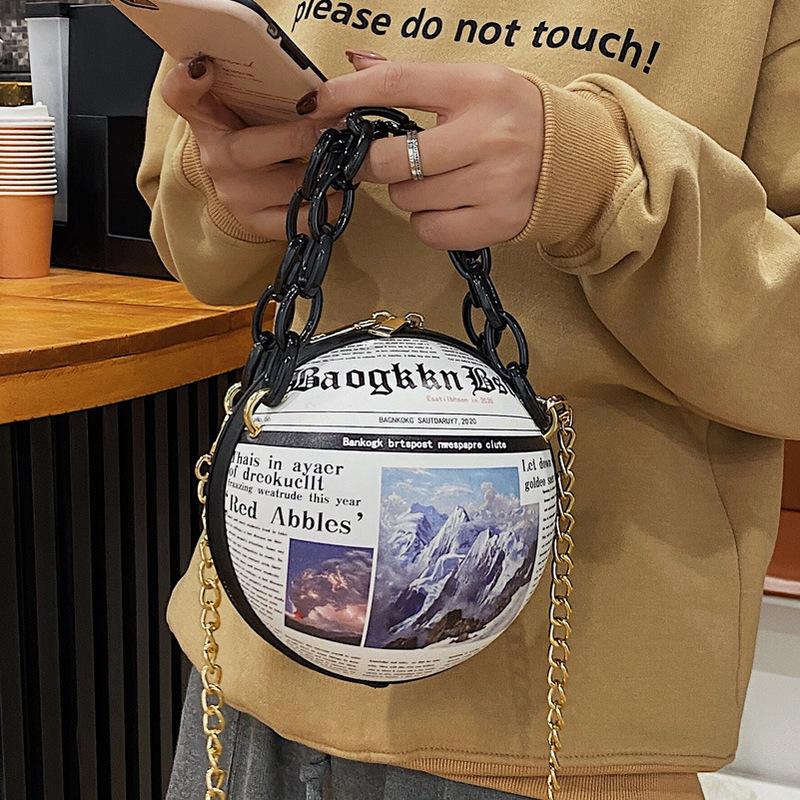 

Personality Basketball Bag Luxury Handbags Women Fashion Letter Messenger Bag Chain Shoulder Casual Cellphone Crossbody, Black