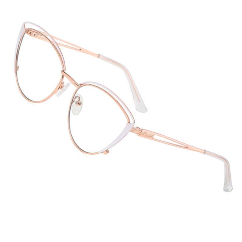 

Sunglasses 80738 Optical Anti-blue Light Prescription Glasses Frame Myopia Mirror Spring Leg Metal Women Fashion Computer Eyeglasses