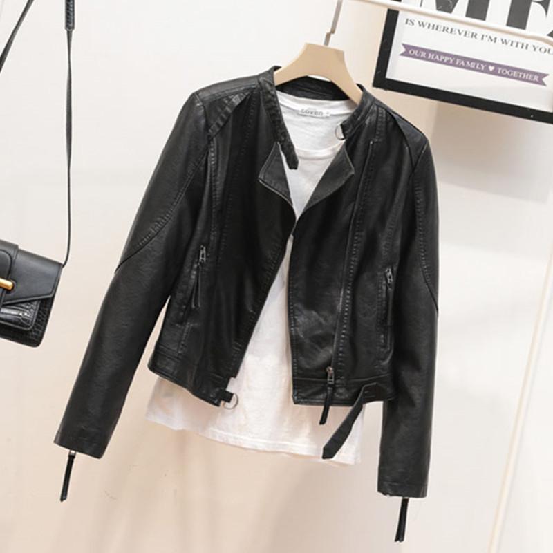 

Women' Jackets Locomotive Women Leather Jacket Designer Slim Basic Short Coats And Fashion Casual Spring Autumn Coat DR2168, Beige