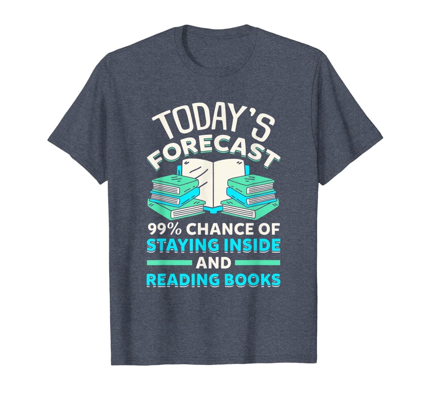 

Forecast 99% Chance of Staying Inside Librarian T-Shirt, White;black