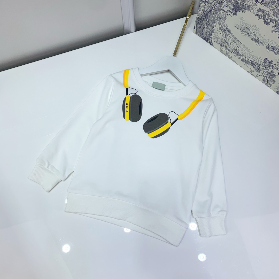 

21ss brand kids hoodies+ pants 2 piecs sets autumn & winter clothing size 100-150 long sleeve white sweater, Black